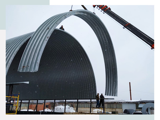 Полукруглые ангары в Артёме