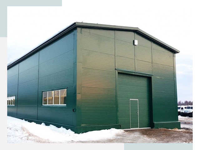 Двускатные ангары в Артёме